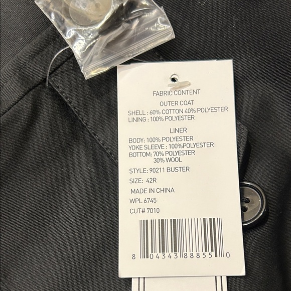 Jean-Paul Germain Men's Black Lined Trench/Overcoat. NWT. 42R - Picture 7 of 16